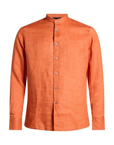 Man Shirt Orange Size S Linen