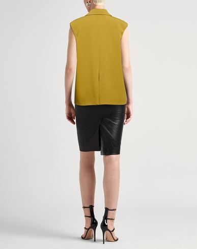 Woman Tailored Vest Mustard Size M Polyester, Elastane