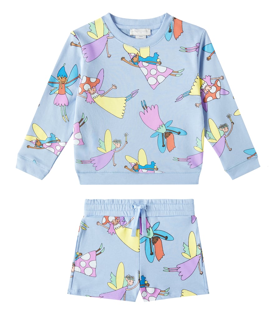 Stella McCartney Kids Cotton sweatshirt and shorts set