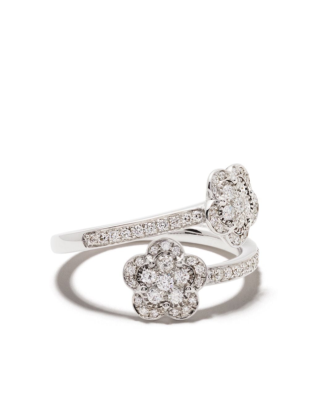 Diamond Flower Ring — White