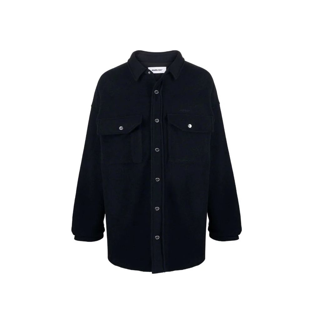 Wool-Blend Overshirt — Navy