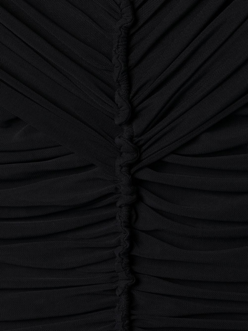 Black V-neck short dress