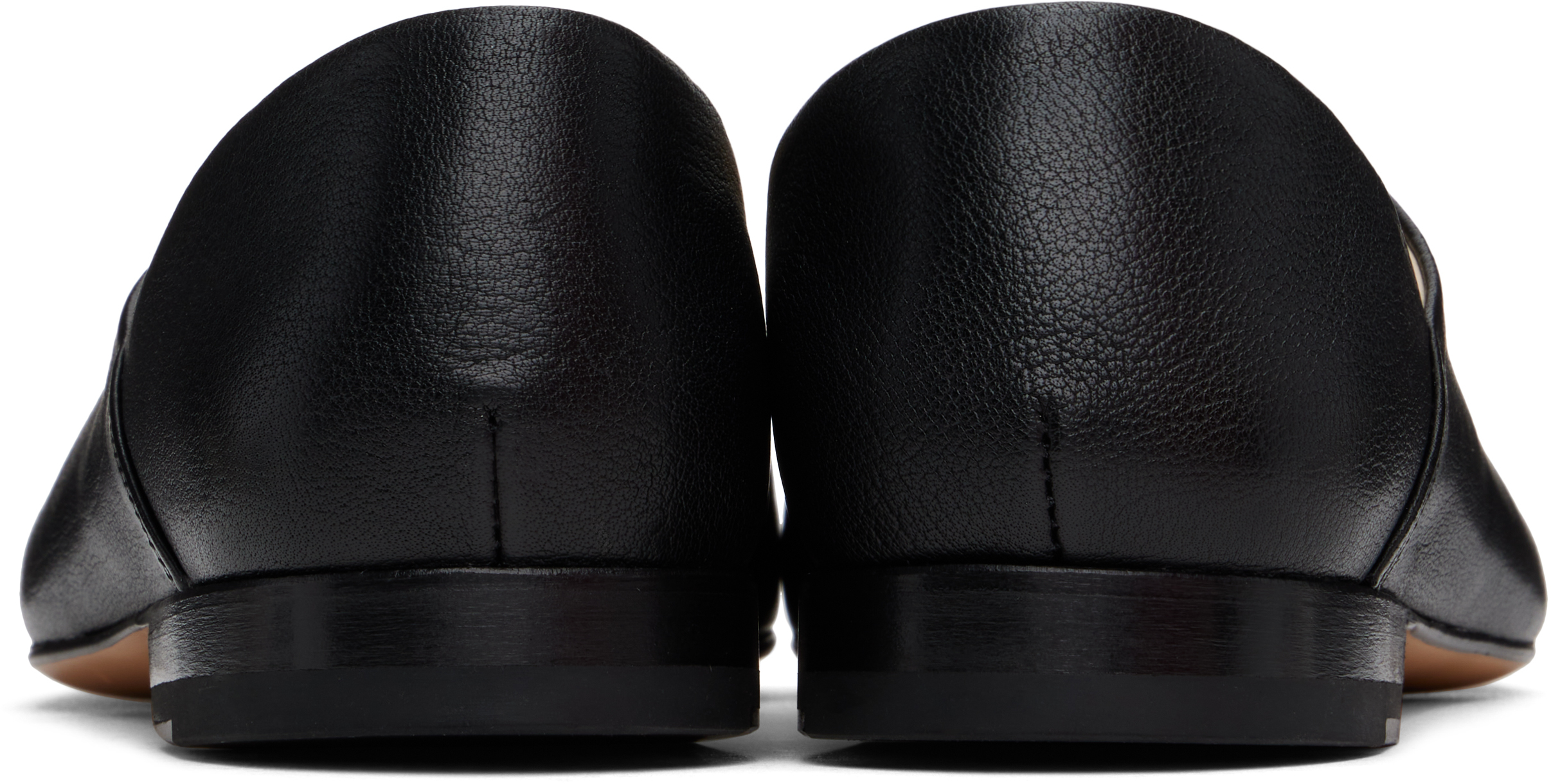 LEMAIRE Black Square Toe Slippers