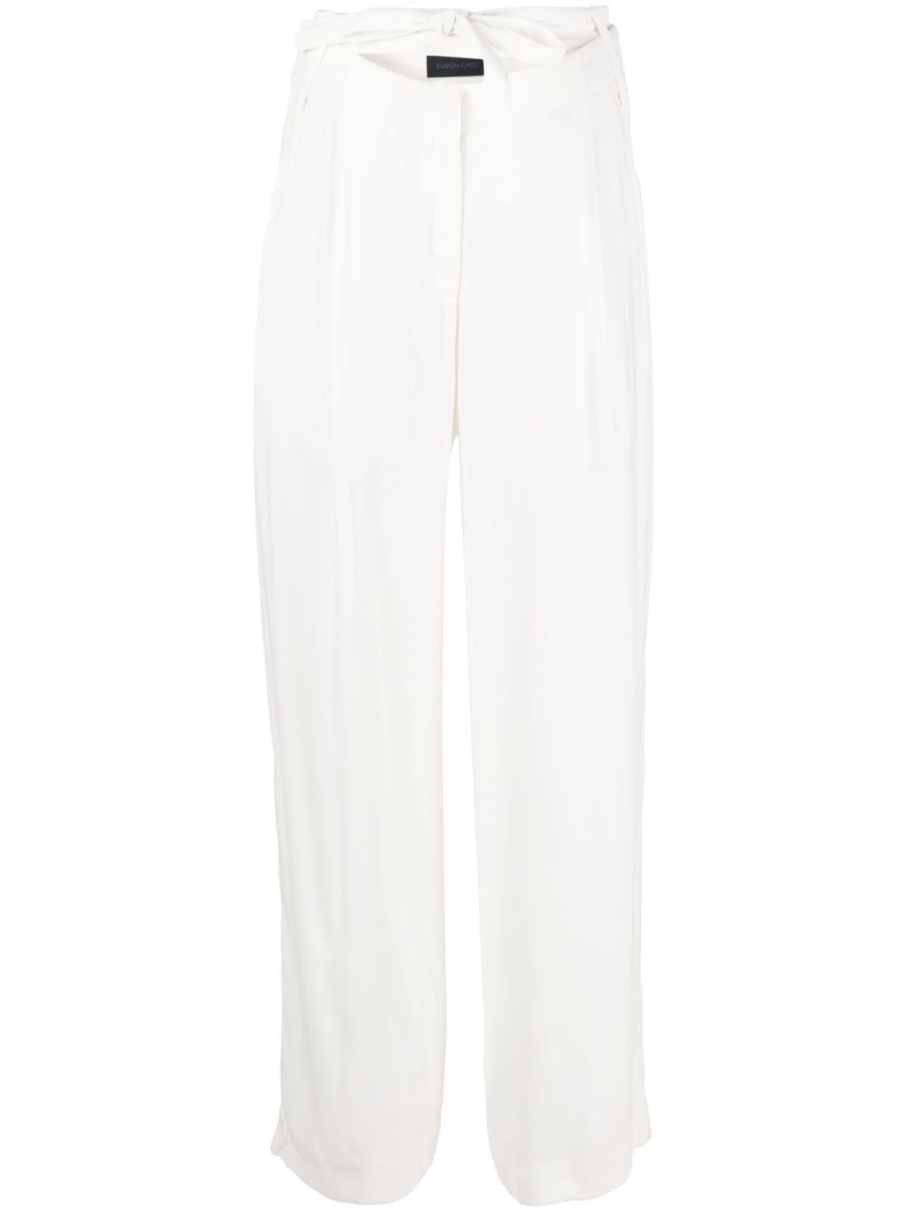 Loches belted straight-leg trousers - White