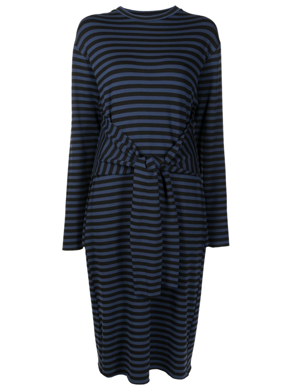 Horizontal-stripe midi dress - Blue