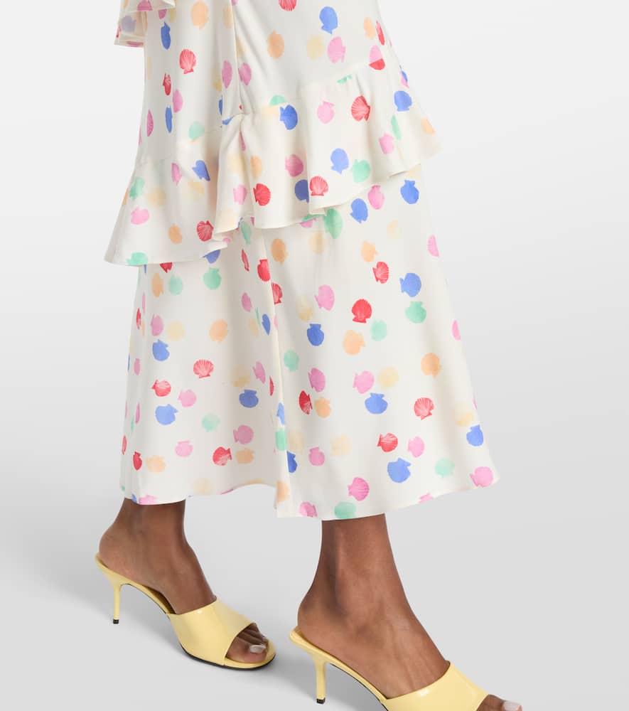 Meena polka-dot tiered maxi dress