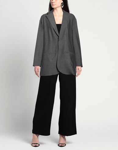 Woman Blazer Charcoal Size 1 Polyester, Viscose, Elastane