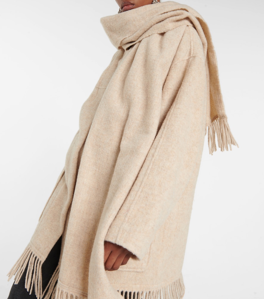 Faty scarf-detailed wool-blend coat