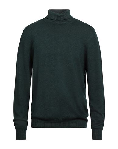 Man Turtleneck Dark green Size 46 Merino Wool