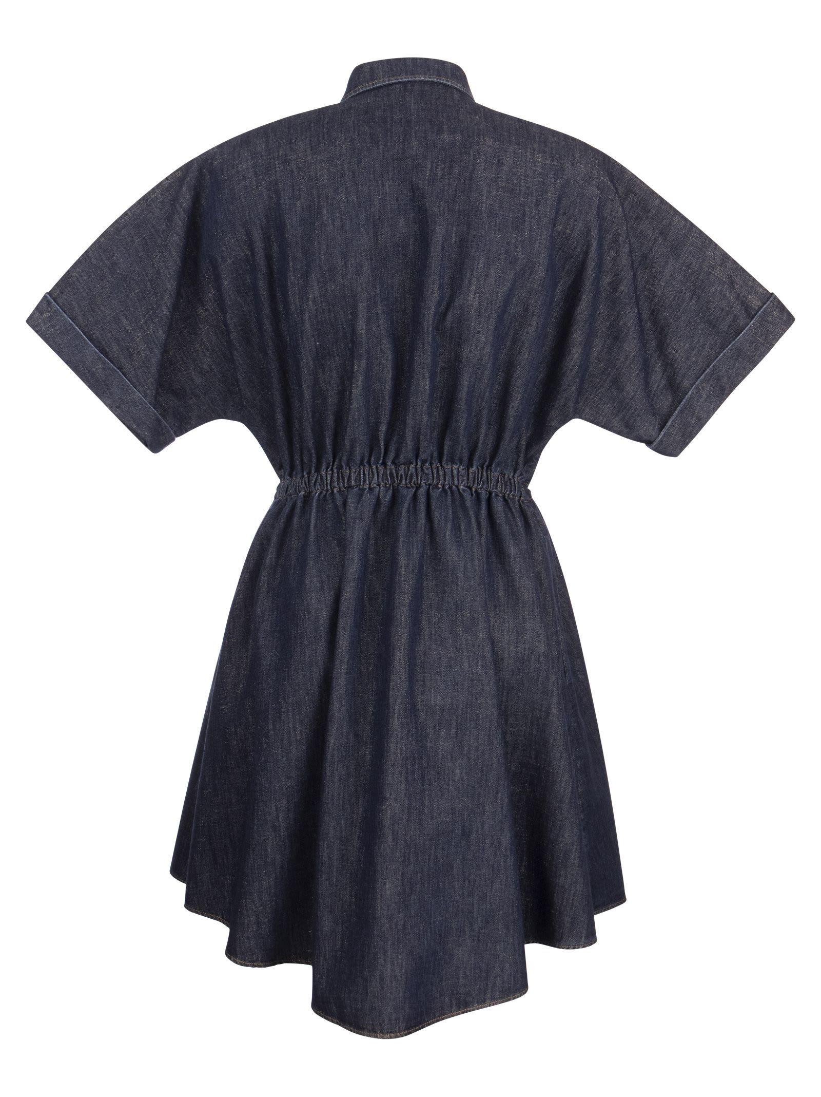 Denim midi shirt dress