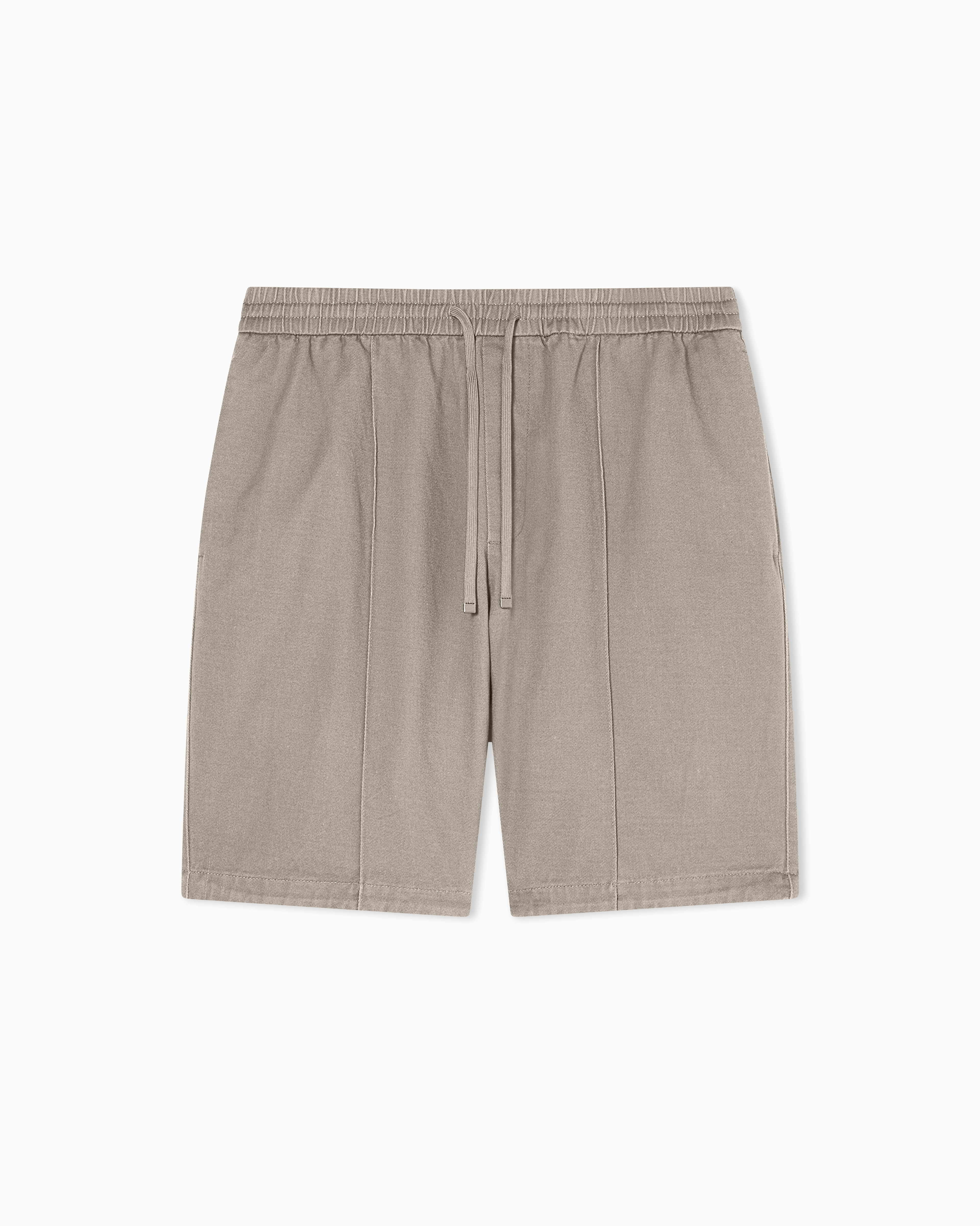 Cotton twill drawstring Bermuda shorts