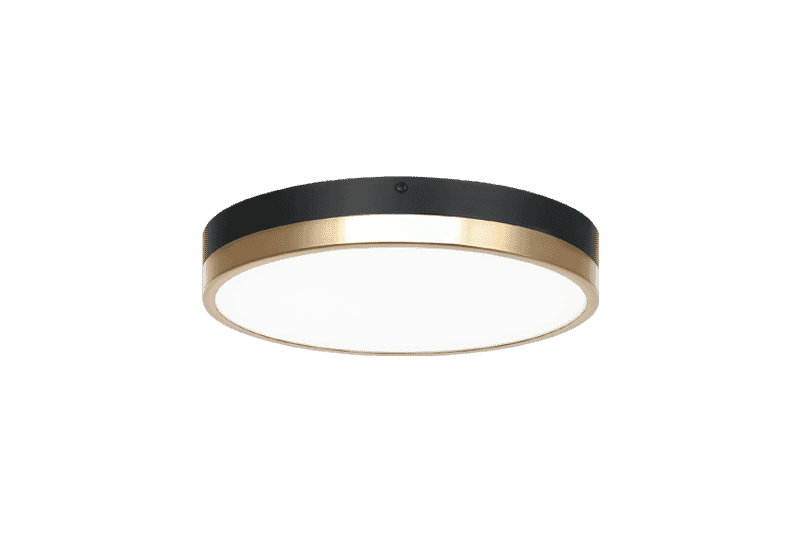 Black & Aged Gold Brass LED Flush Mount from the Tone Collection