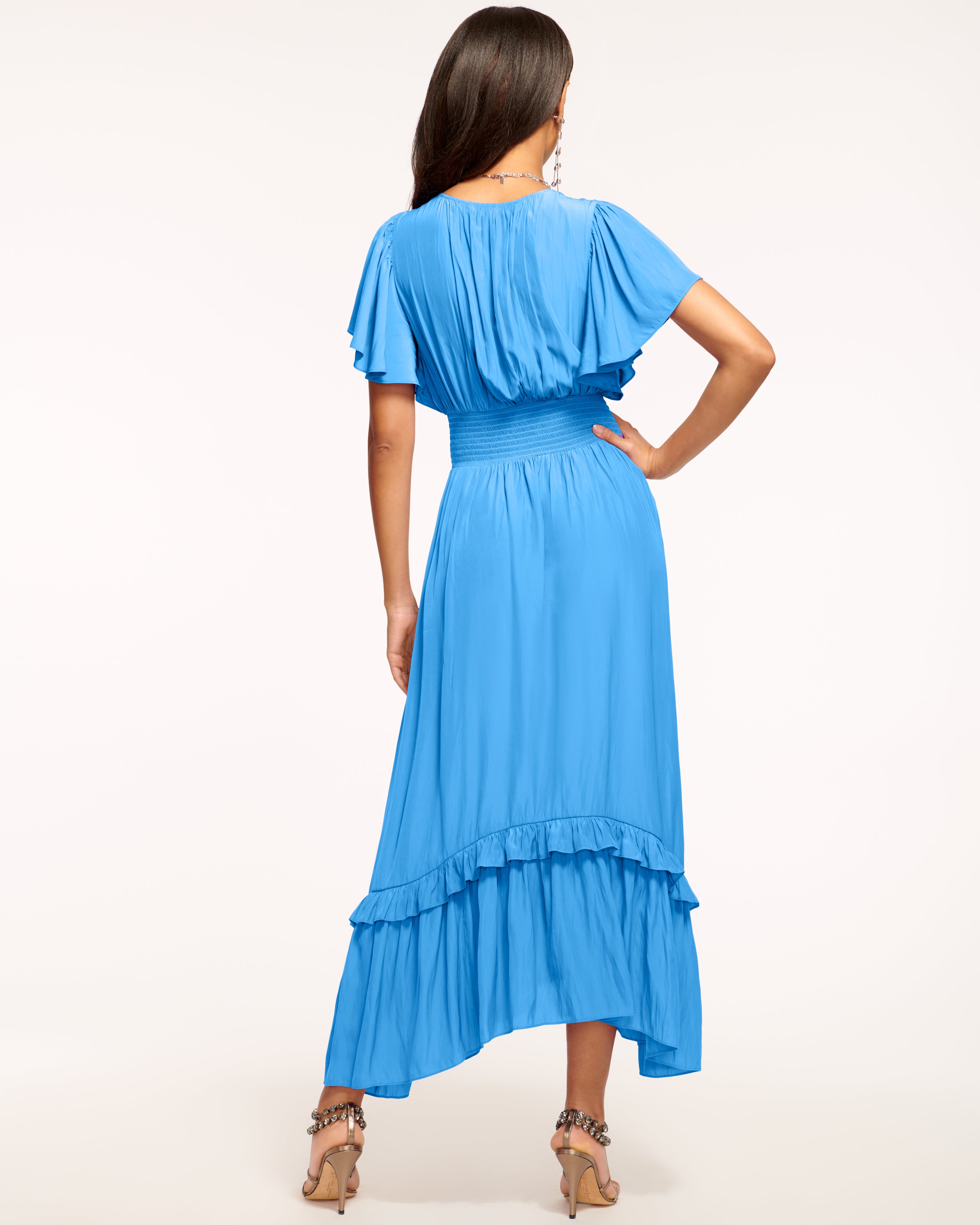 Joanie Short Sleeve Maxi Dress in Black