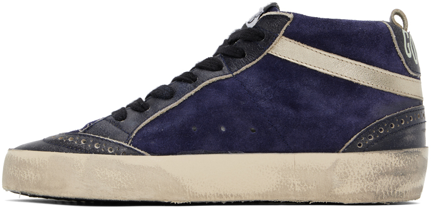 Golden Goose Navy Mid Star Sneakers
