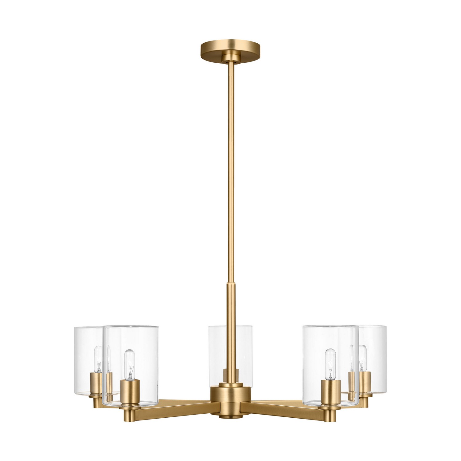 Satin Brass Chandelier from the Fullton Collection