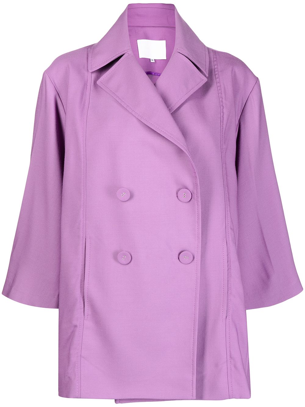 Double-breasted fitted blazer - Purple