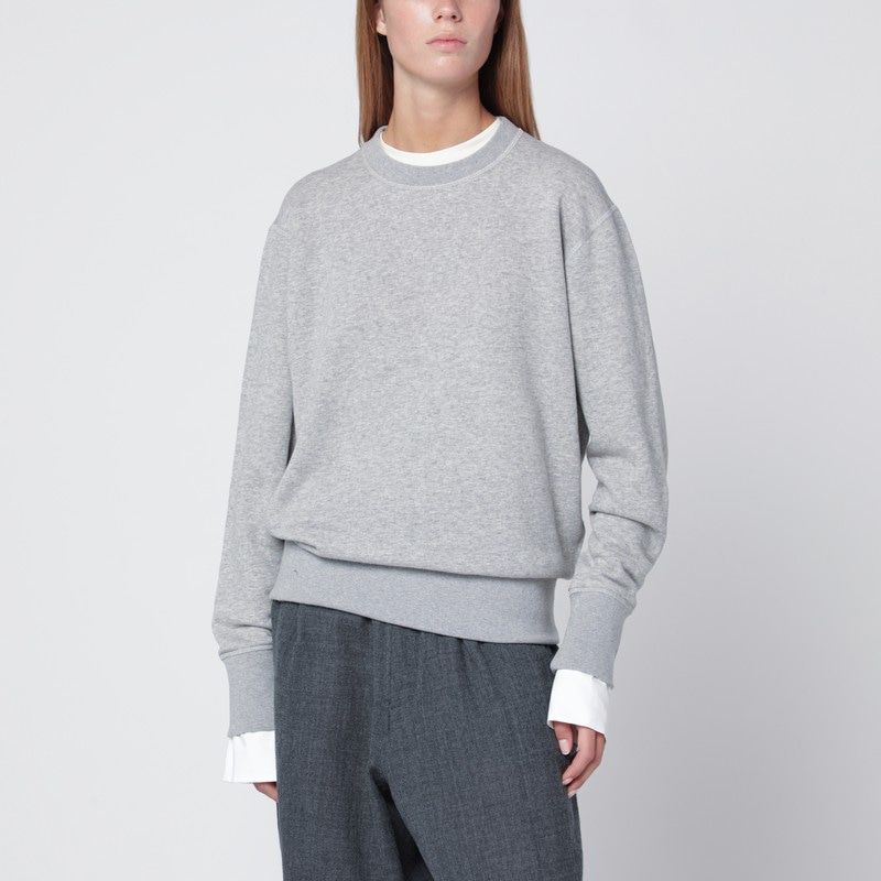 Crew-neck Cuffed-sleeve Sweatshirt