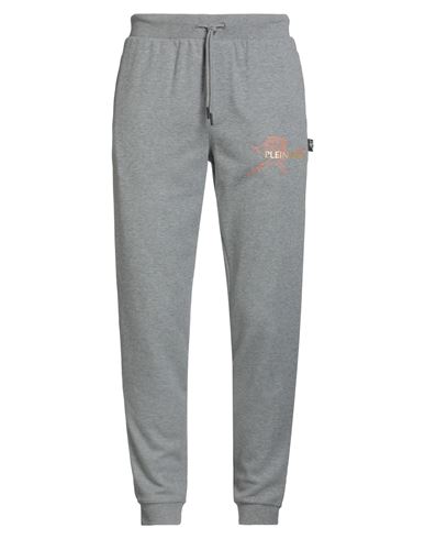 Man Pants Grey Size L Cotton, Polyester