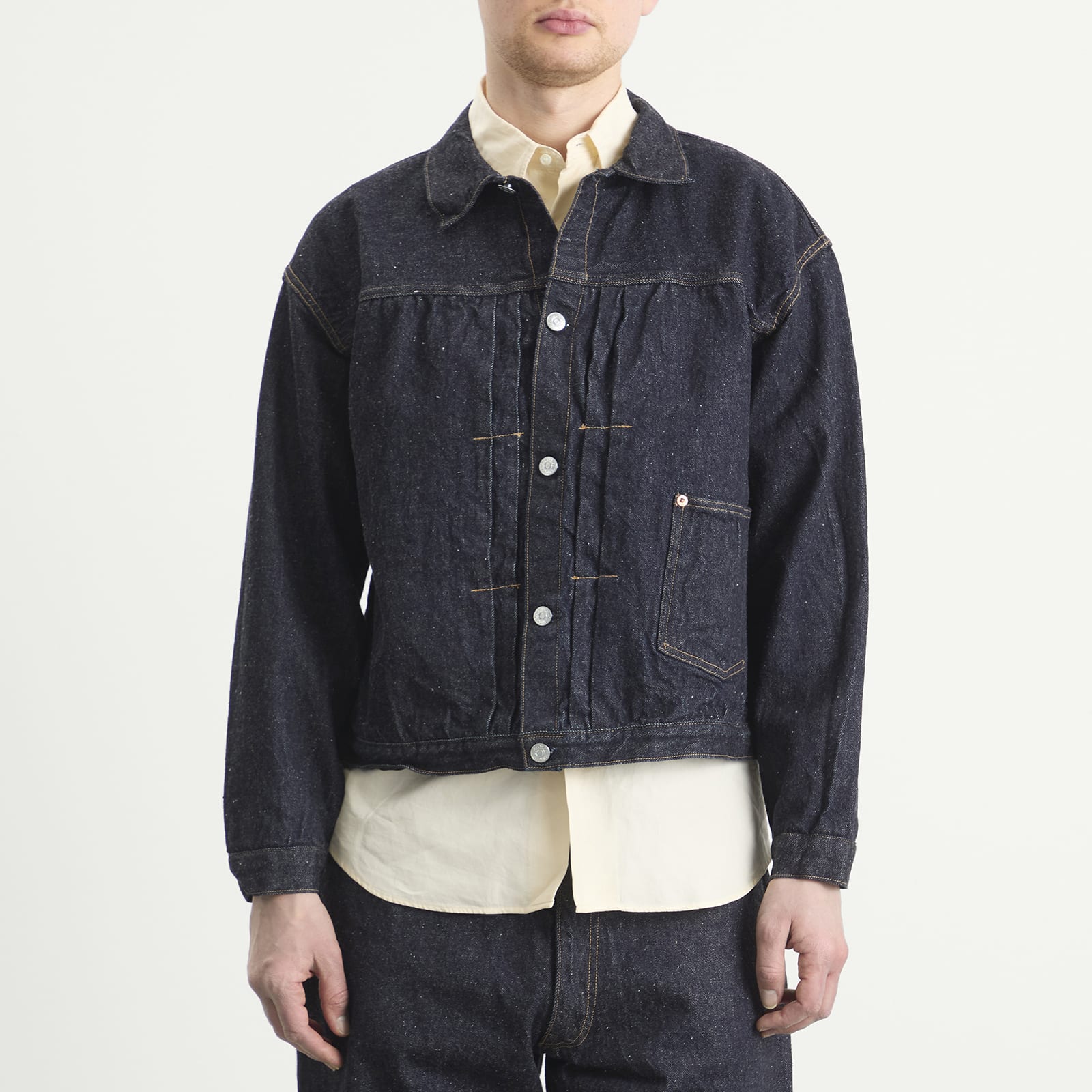 Men's Indigo Wash Denim Tracker Jacket Indigo One Wash