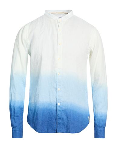 At. p.co Man Shirt Blue Size 15 Linen