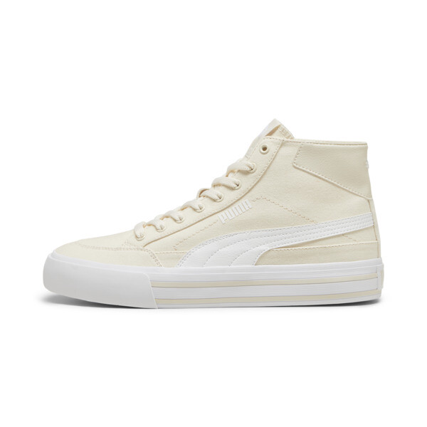 PUMA Court Classic Vulcanized Formstrip Men's Mid Top Sneakers in White