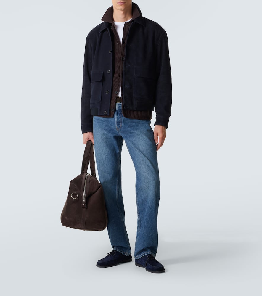 Suede blouson jacket