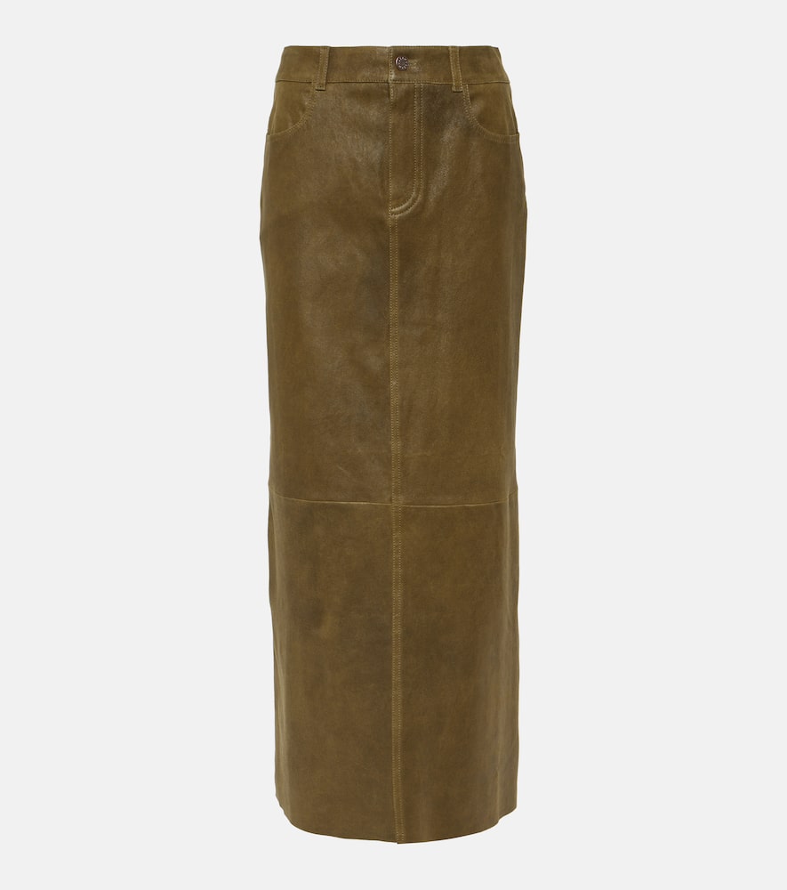 Beth leather midi skirt