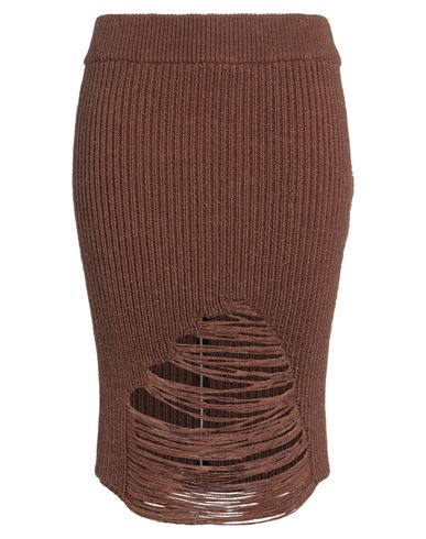 Woman Midi skirt Brown Size L Acrylic, Alpaca wool, Wool