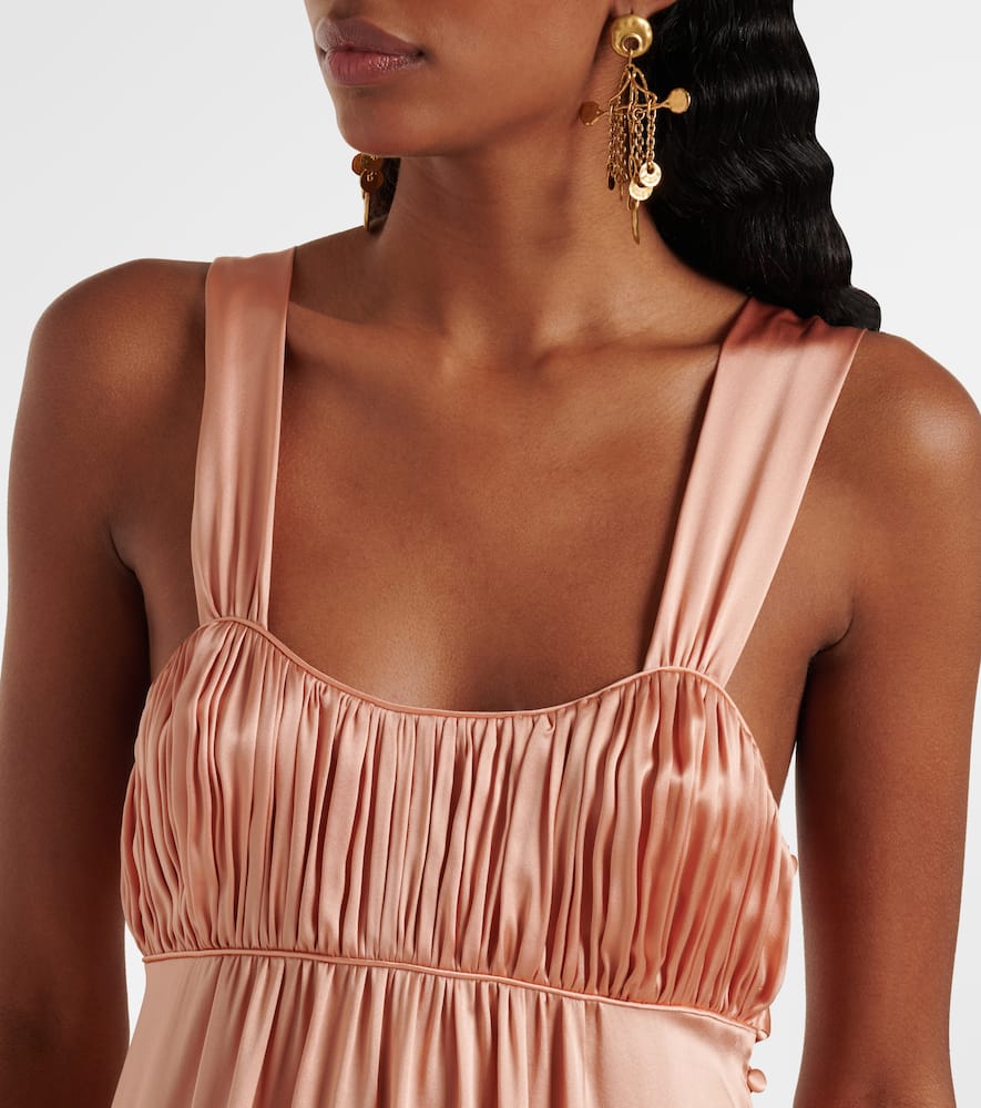 Chloé Ruched silk satin maxi dress