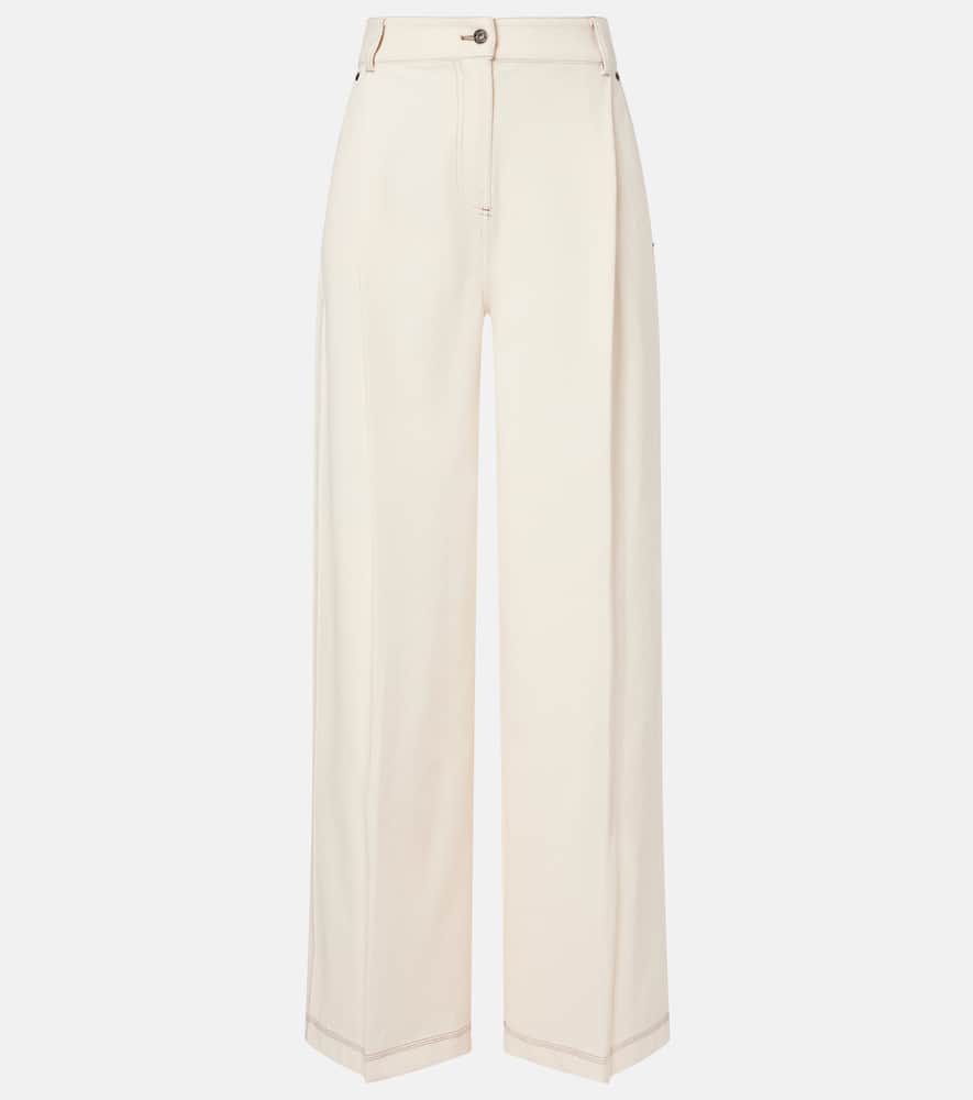 Pleated wide-leg jeans