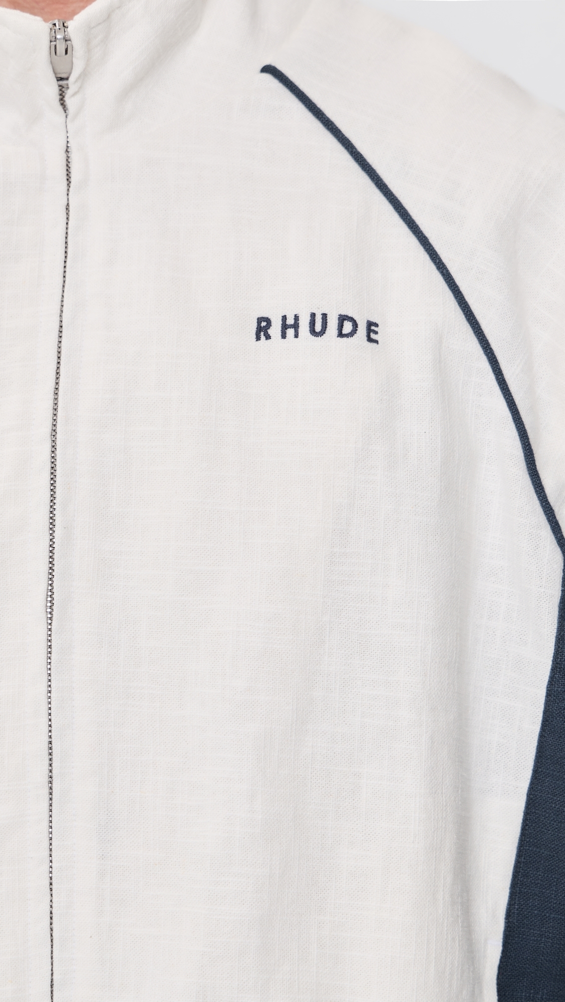 Ramona Piping Track Jacket White/Navy