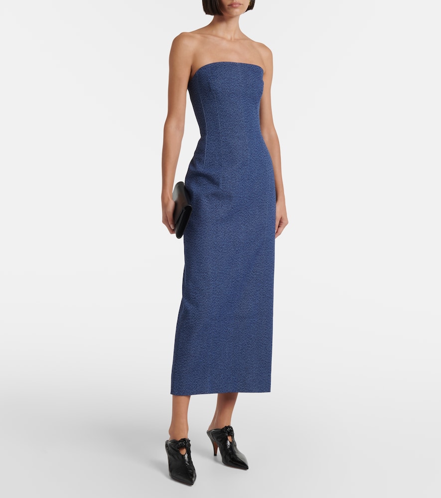 Alba strapless denim midi dress