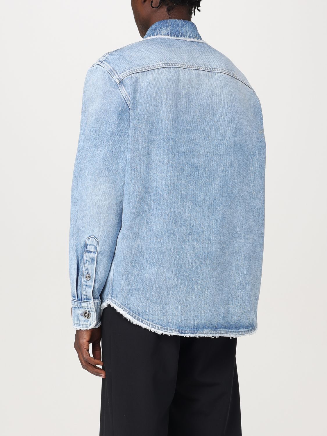 Frayed denim overshirt - Blue