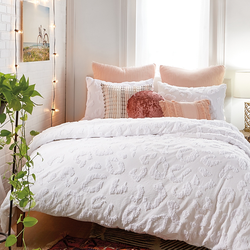 Chenille Leopard Duvet Set, Full/Queen