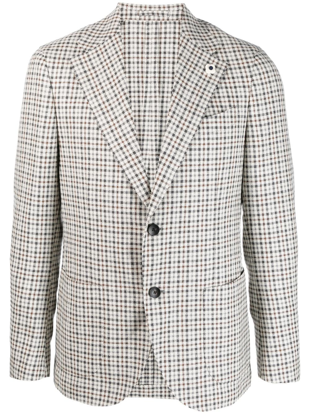 Single breasted wool-blend blazer - Neutrals