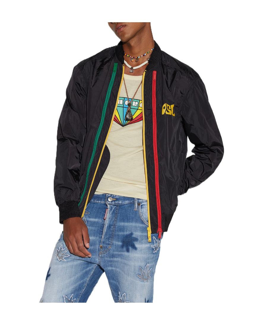 Logo-print bomber jacket