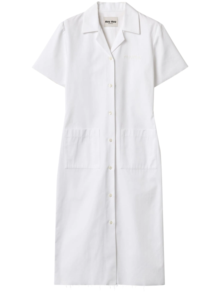 White Poplin Shirt Dress