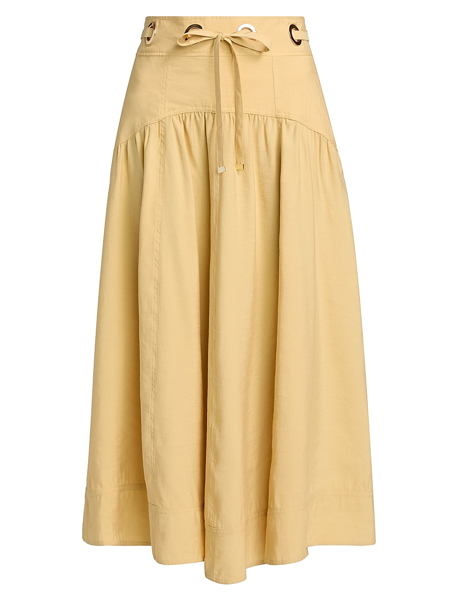 Women's Donia Grommet Midi-Skirt - Paille