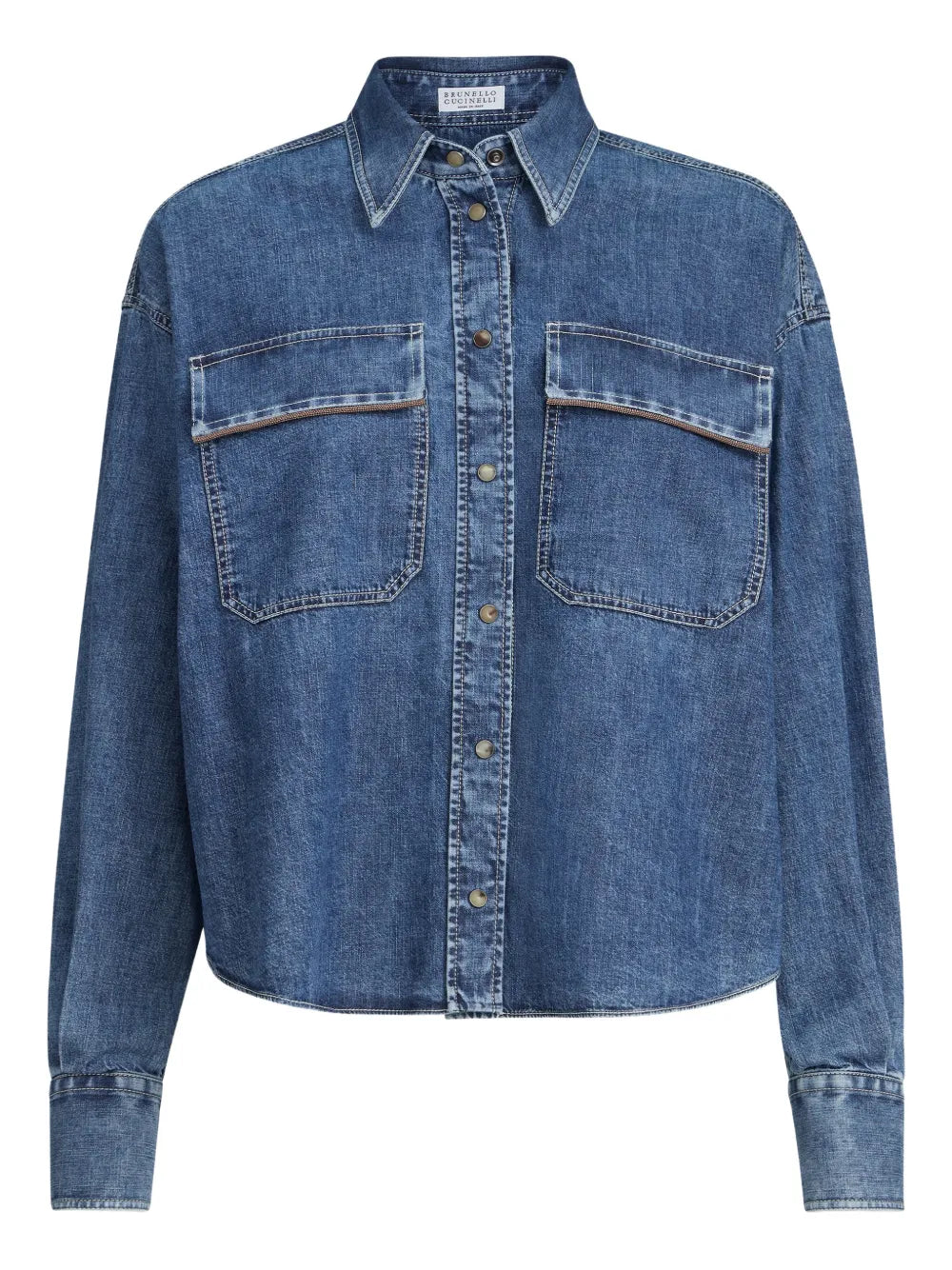 Flap-Pocket Denim Overshirt — Blue