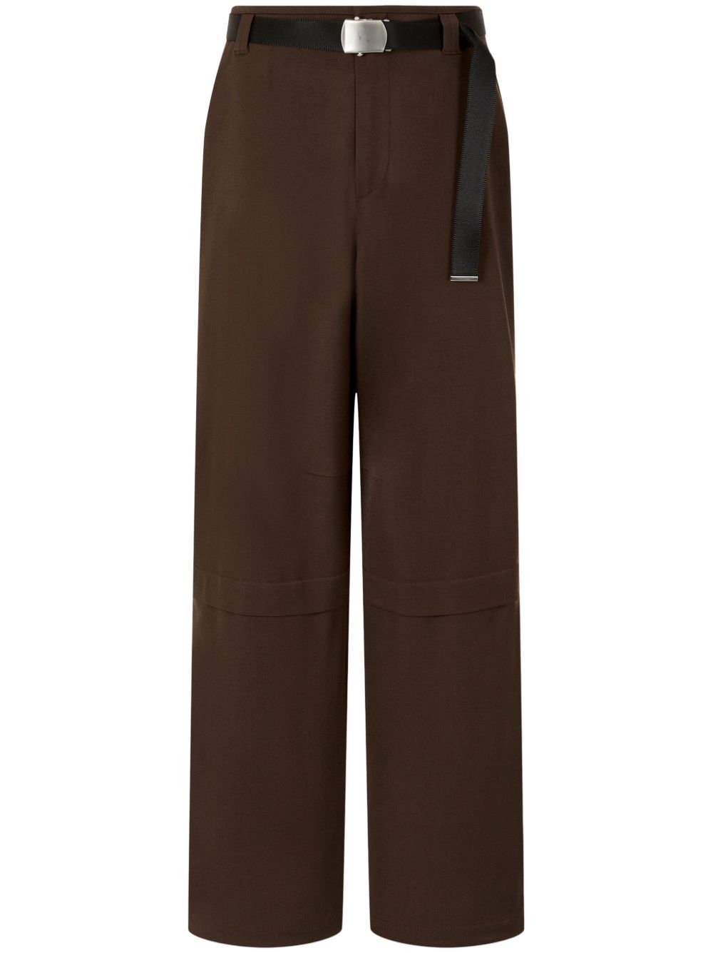 Belted wool trousers - Black