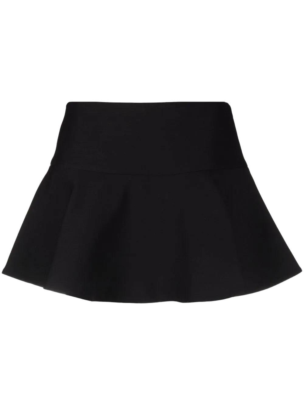 Flared Virgin Wool-Silk Mini Skirt — Black