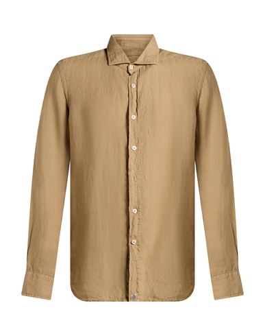 Man Shirt Khaki Size 15 ½ Linen