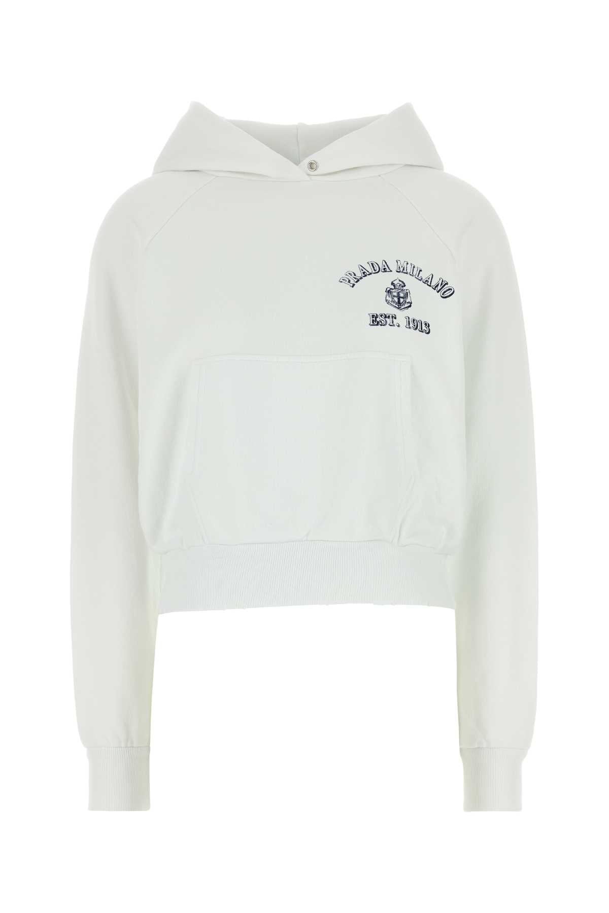 Logo-Embroidered Cotton Sweatshirt — White
