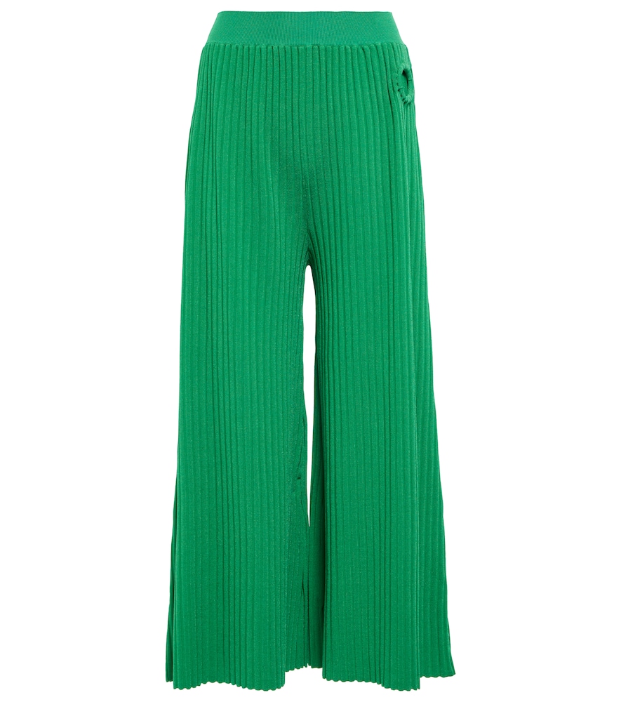Ribbed-knit culottes