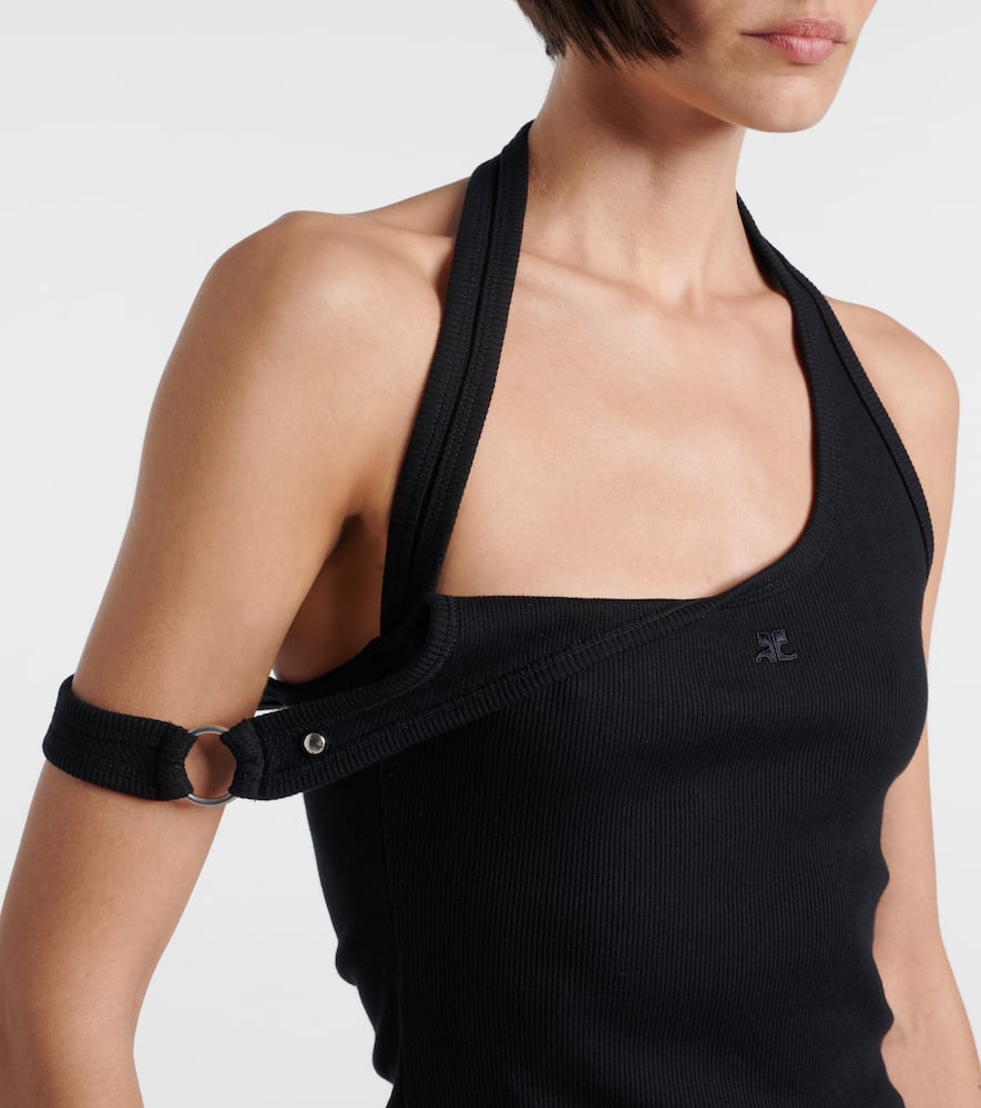 Courrèges Undressed 90's ribbed-knit cotton top