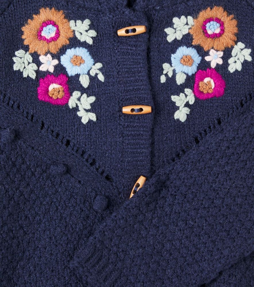 Floral embroidered knitted jacket