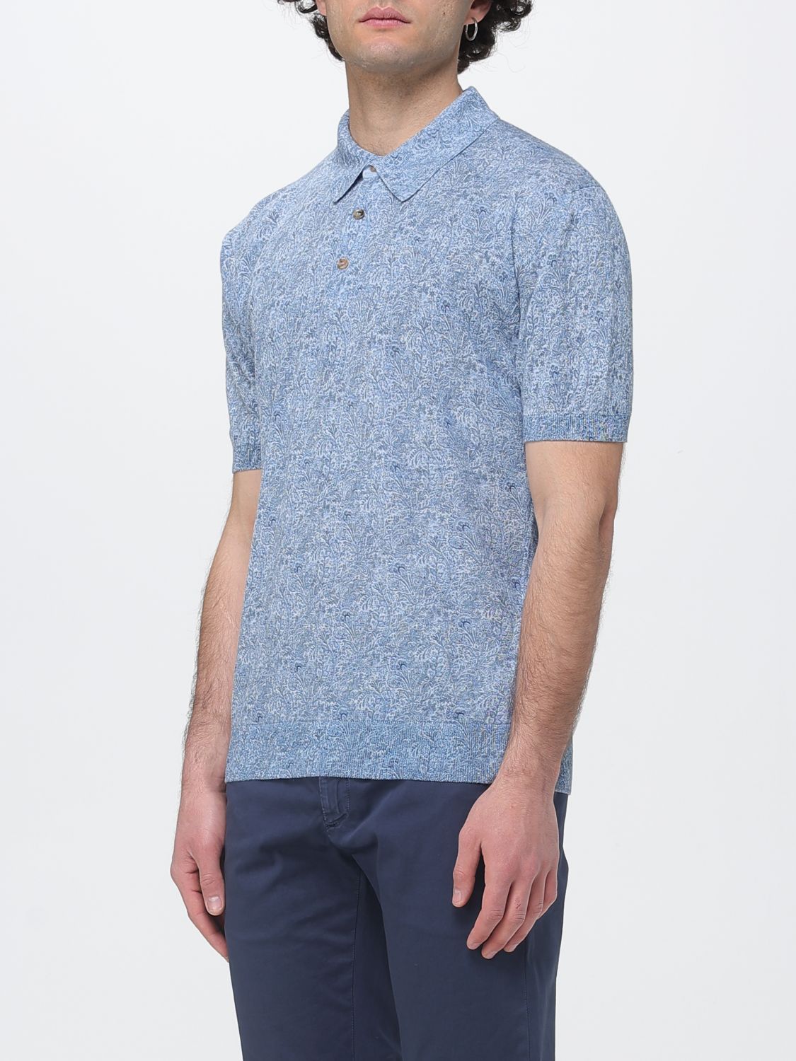 Polo Shirt Men color Gnawed Blue