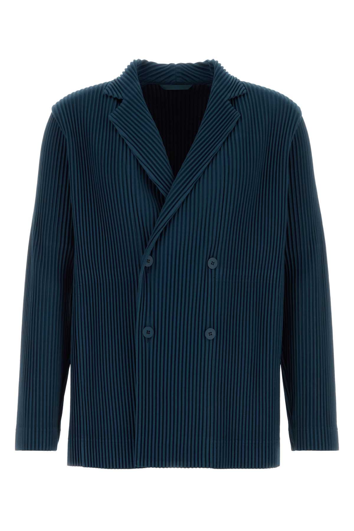 Pleats Blazer — Navy