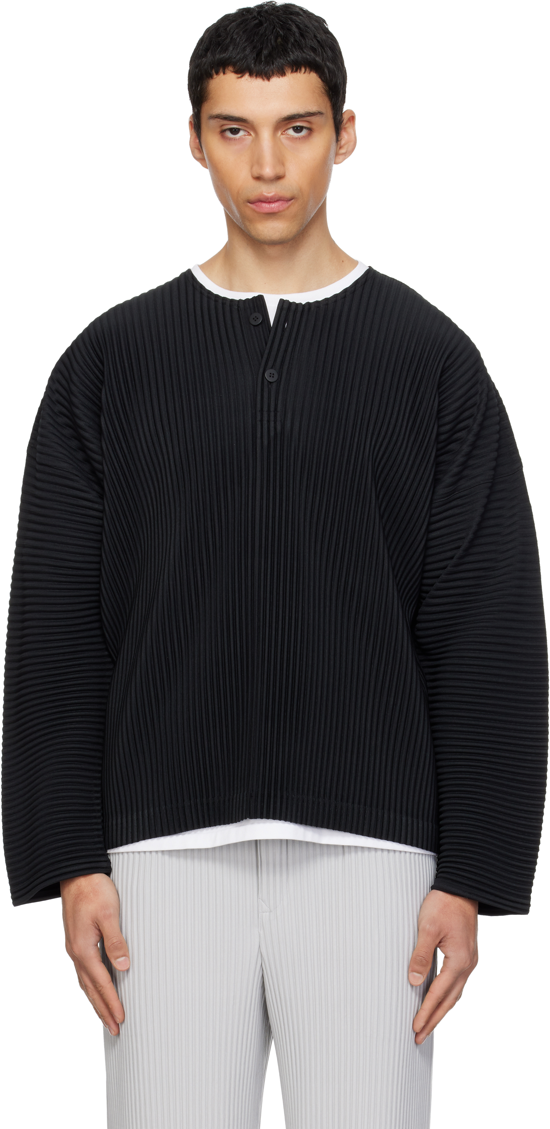 Black Monthly Colors February Henley