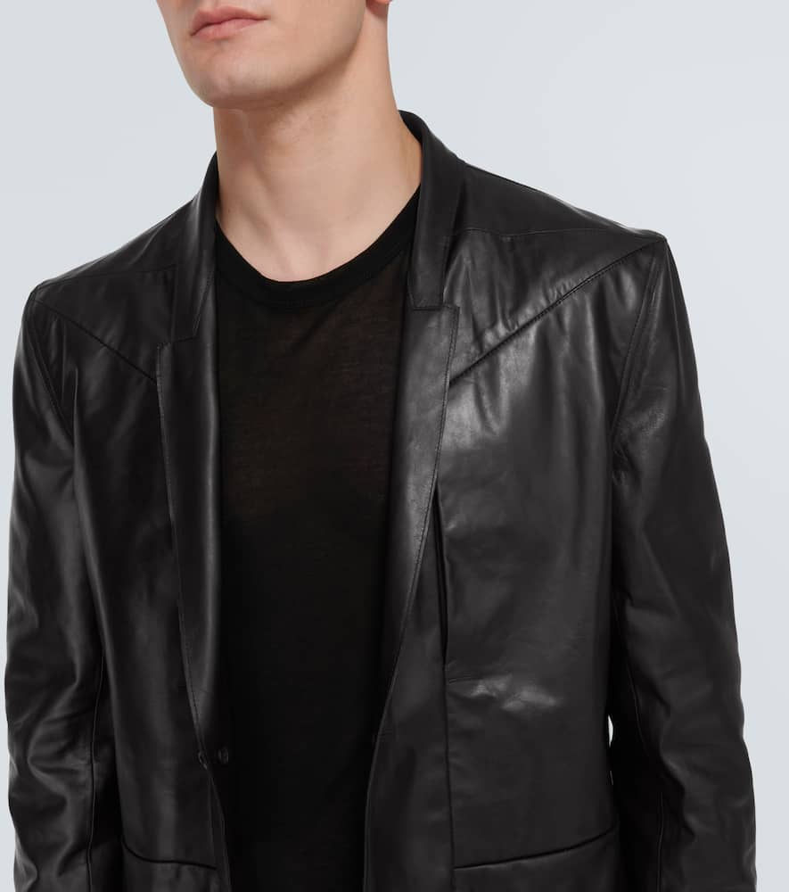 Lido single-breasted leather blazer